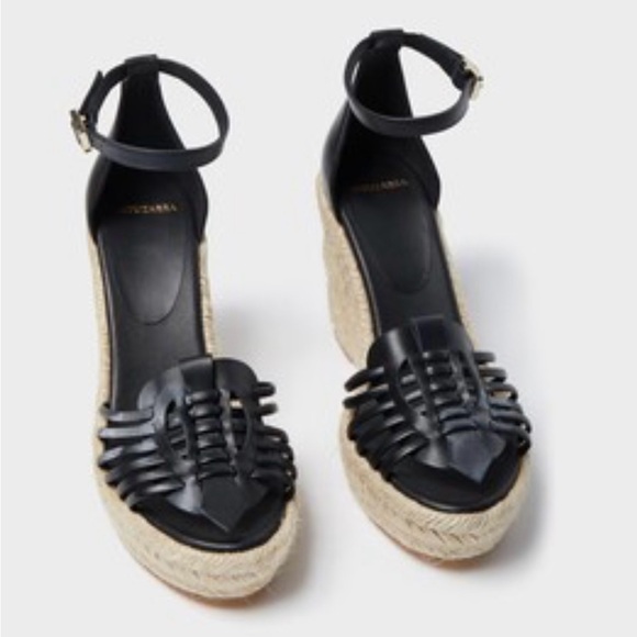 Altuzarra Black Espadrille Wedge Sandals - Picture 4 of 7